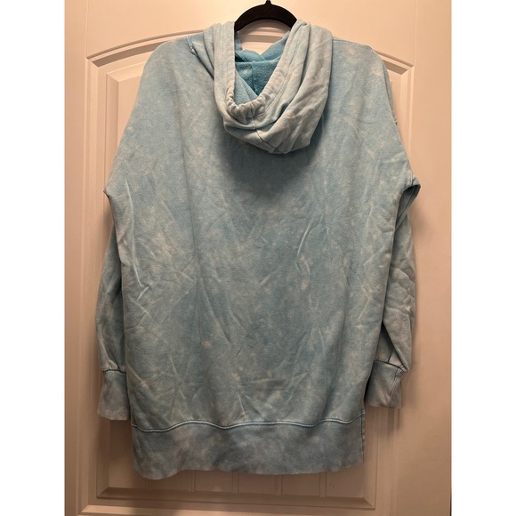 So Women’s Tie Dye Long Sleeve Lounge Life Sweatshirt Pullover Hooded Sz S Blue‎ - Picture 2 of 3